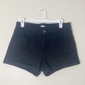 Old Navy - Black Mid-Rise Cuffed Jean Shorts (Size - 8)
